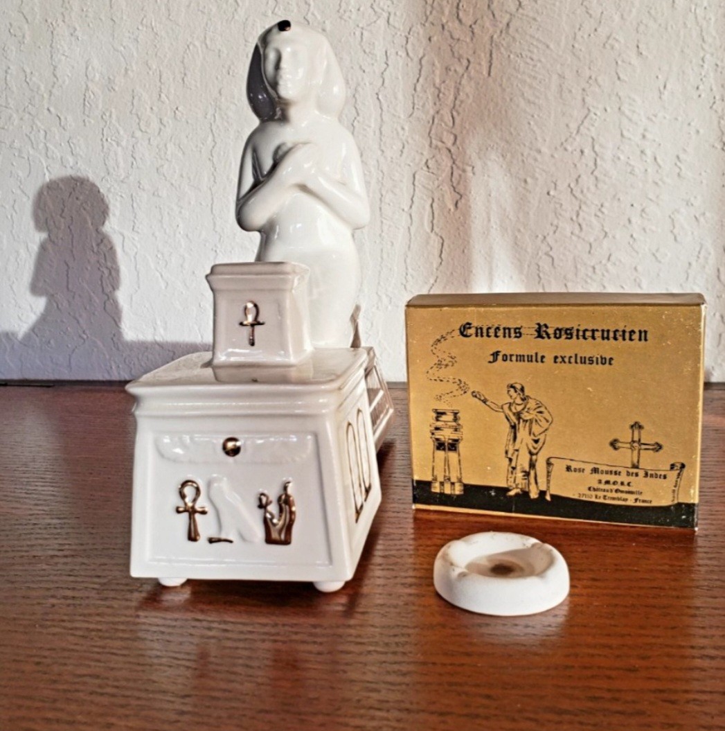 Ceramic Pharaoh Akhenaten Incense Burner Egyptian AMORC Rosicrucian Museum CA