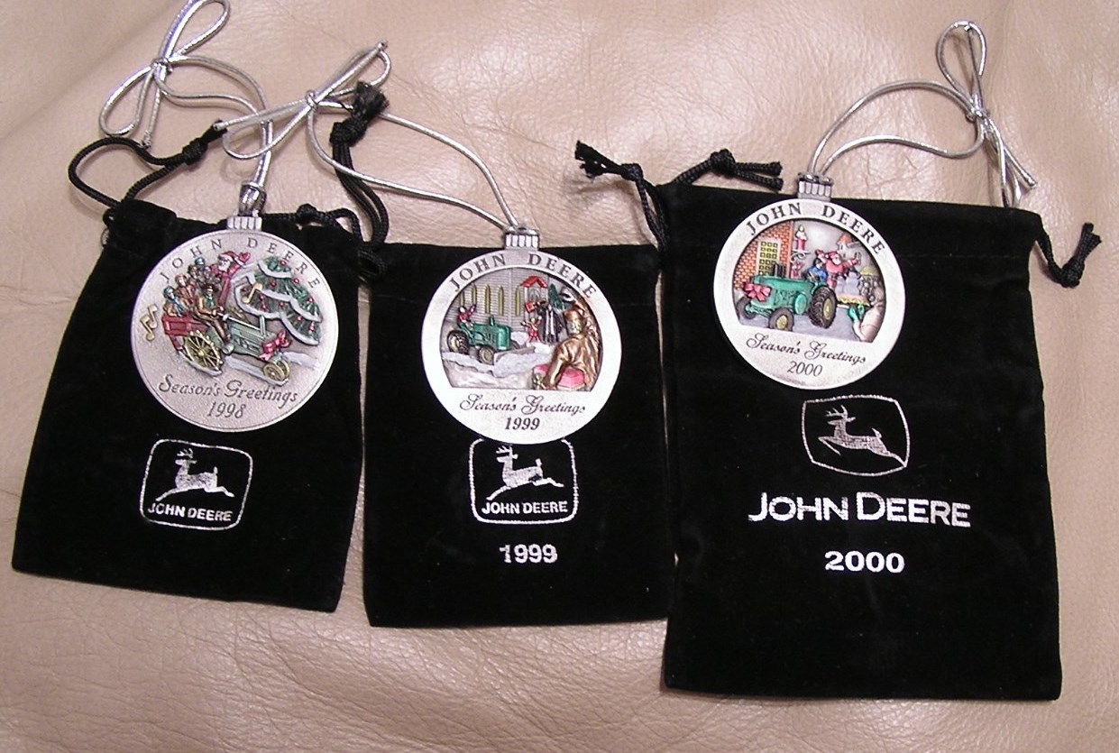 ALL NEW -- 1998-1999-2000 John Deere Pewter Christmas Ornament -- ALL NEW