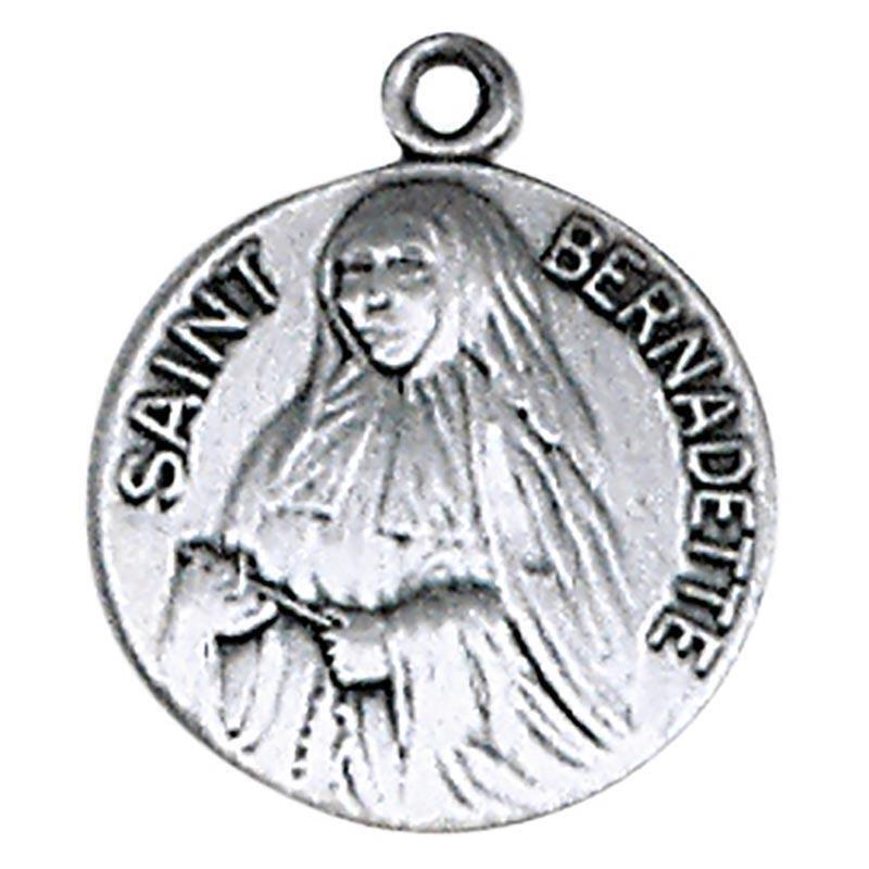 Beautiful St Bernadette Medal Size 0.75 inch Dia and 18 inches Long Chain