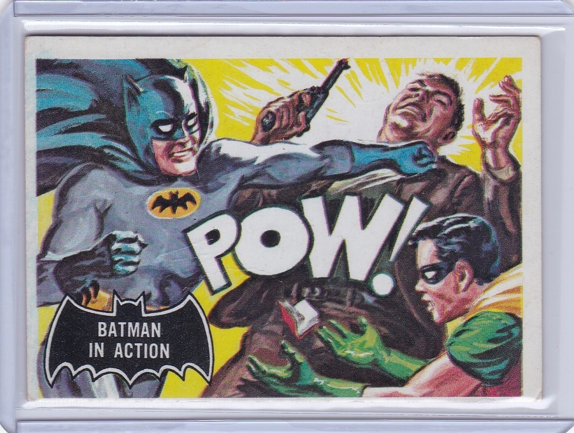 1966 Topps Batman Black Bat Trading Card #15 Batman in Action - VG/Ex