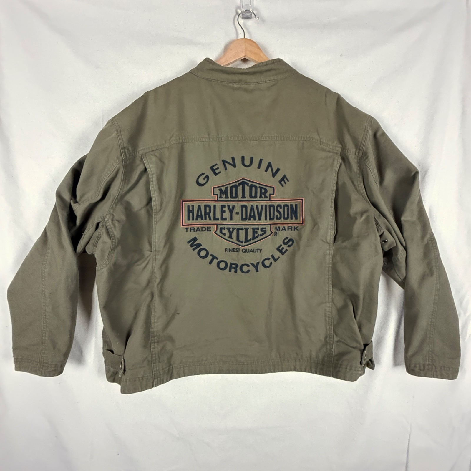 Harley-Davidson Men’s Military Style Jacket Olive Green Canvas Men\'s 2XL 3XL