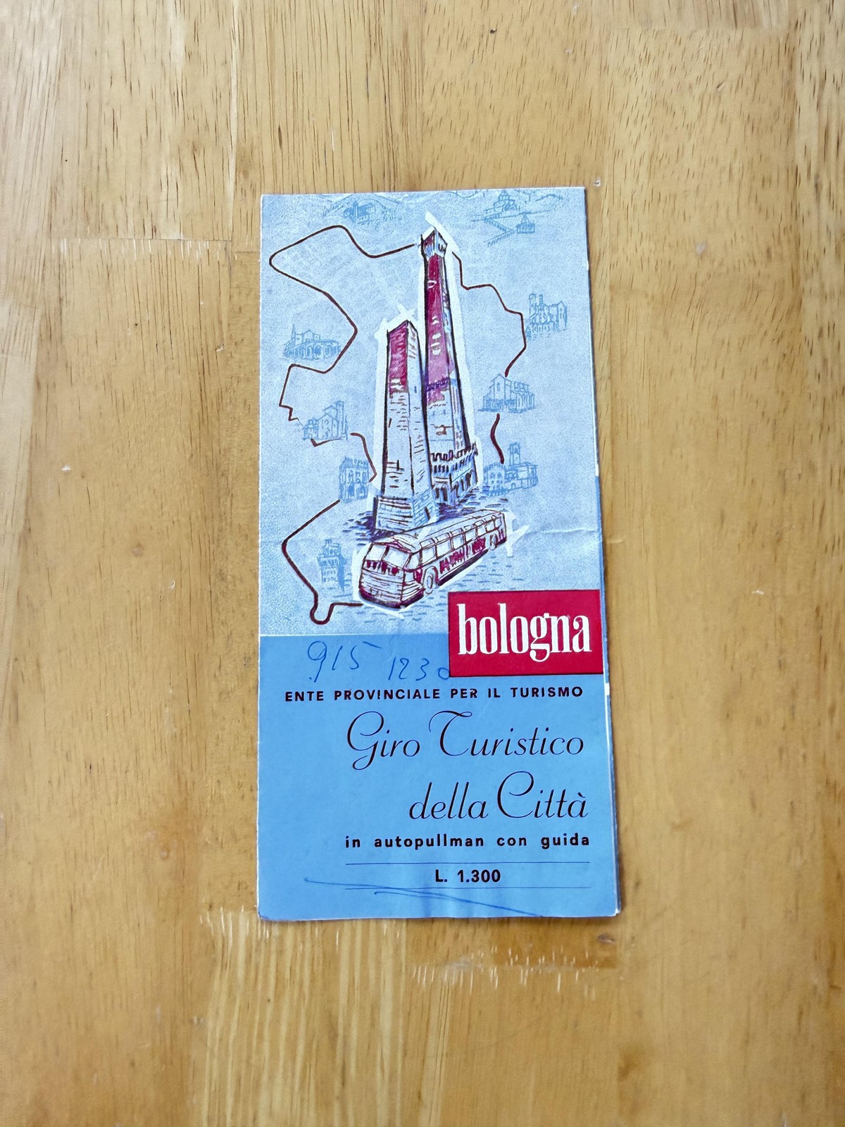 Vintage Bologna Giro Turistico Della Citta Travel Brochure Map Italy Blue