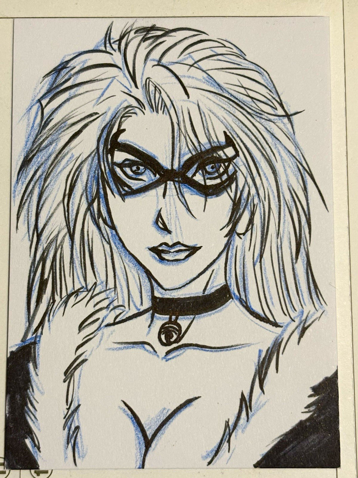 Nate  Rosado Hand Drawn Original Marvel Black Cat Sketch Card 1/1 Signed 2026