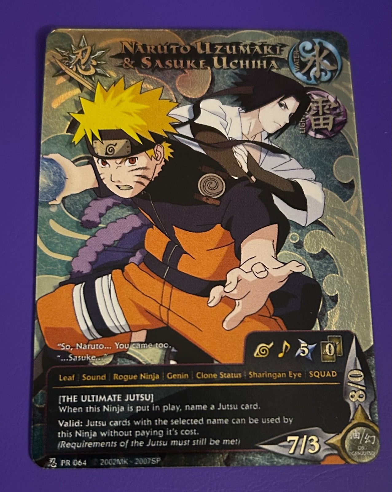 Naruto Card CCG Naruto Uzumaki & Sasuke Uchiha [The Ultimate Jutisu] PR-064 foil