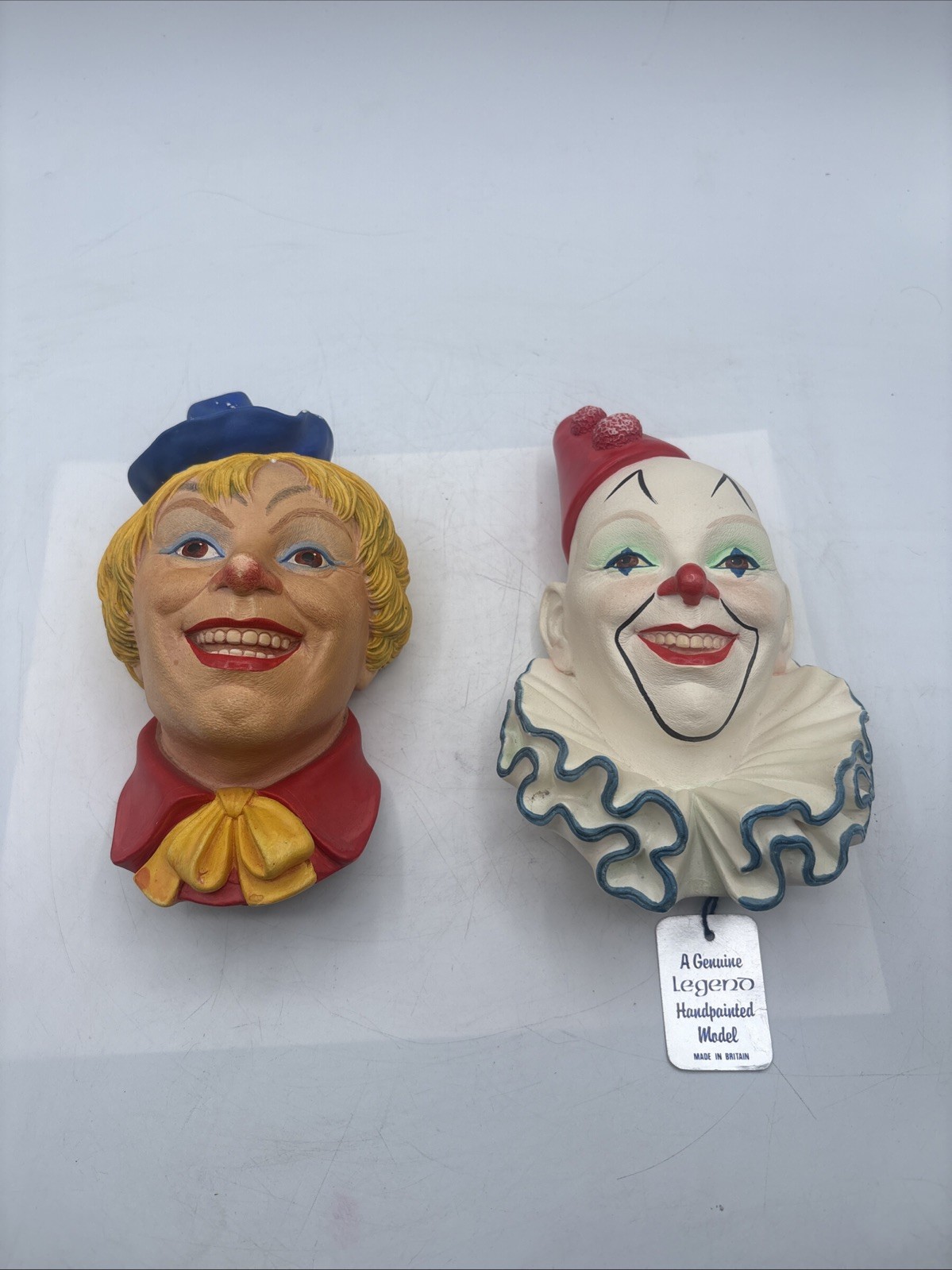 Legend Products Clowns No 6 & No 7 Hand Painted Resin Figurine Signed 1985