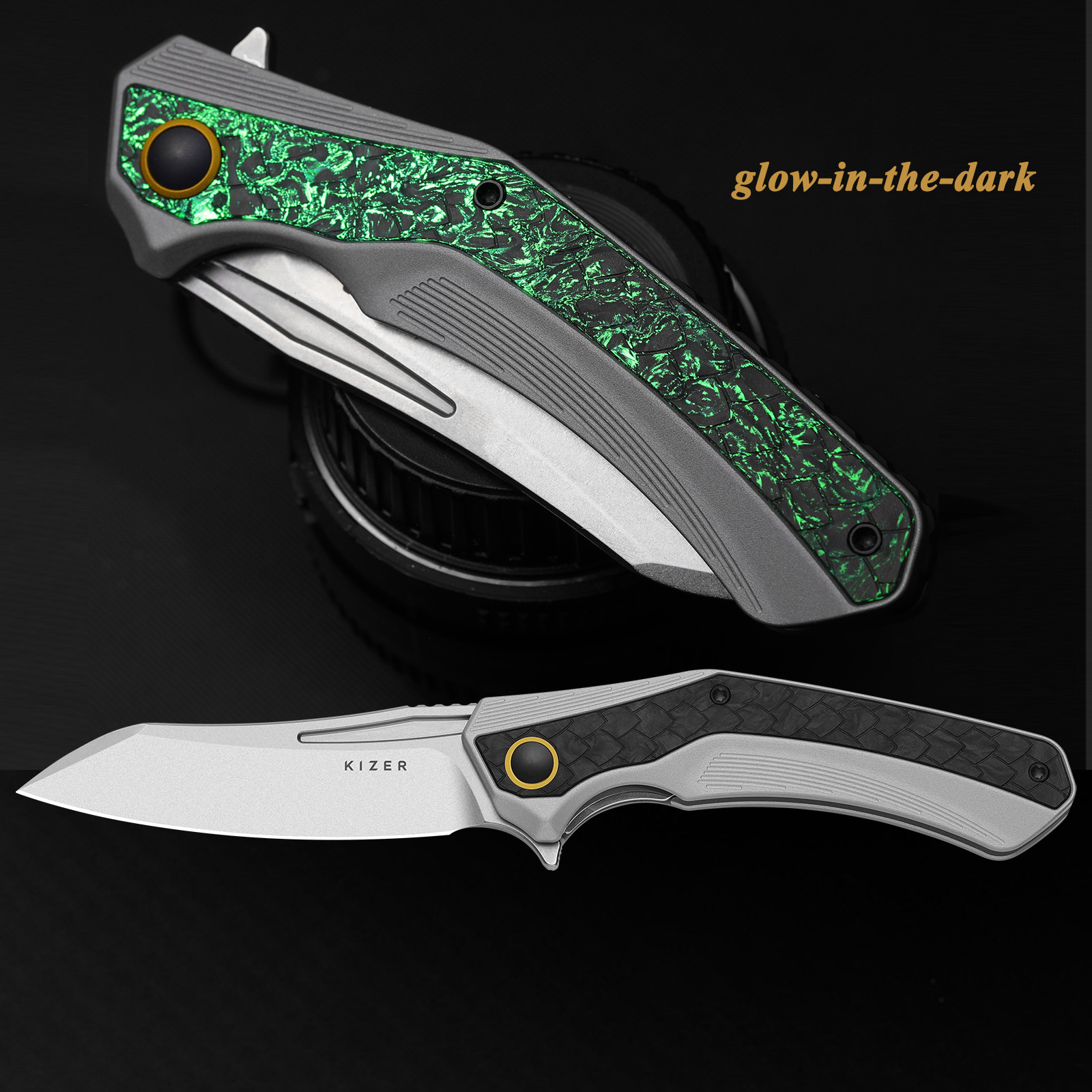 Kizer Draca EDC Folding Pocket Knife S45VN Blade Aluminum & Carbon Fiber Handle