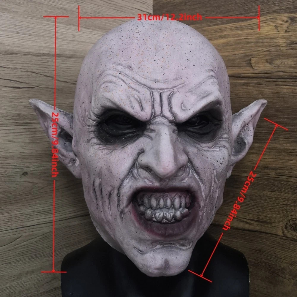 Nosferatu Grey Vampire Latex Scary Halloween Mask Terror Ghost Devil Mask Dance 