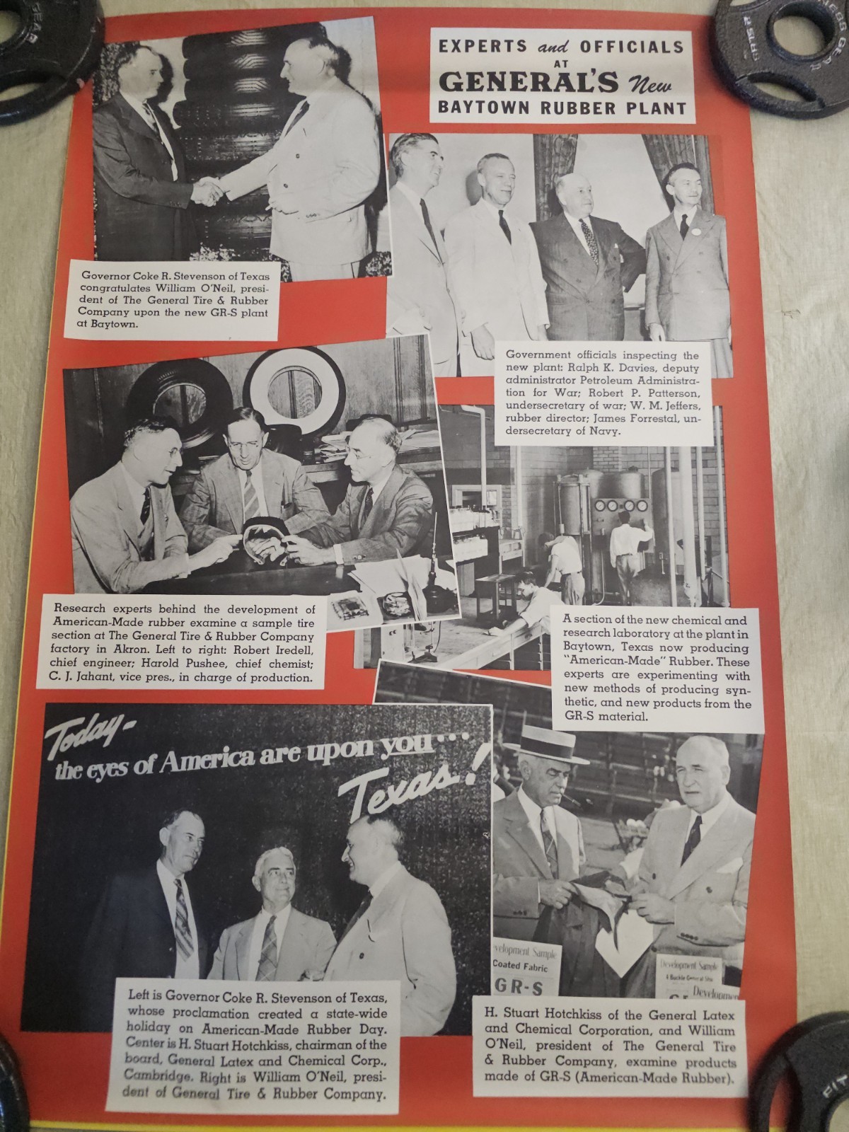 Lot 2 WWII General Tire Baytown Texas Rubber Plant Posters 37x25 Industrial 