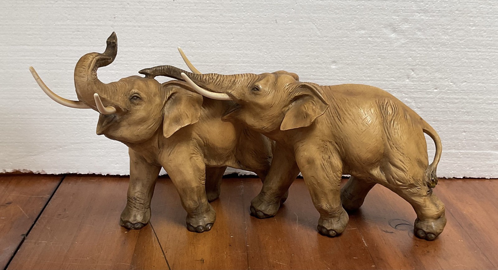 Vintage Guido Cacciapuoti Italy Mother & Calf Elephant Ceramic Sculpture 14\