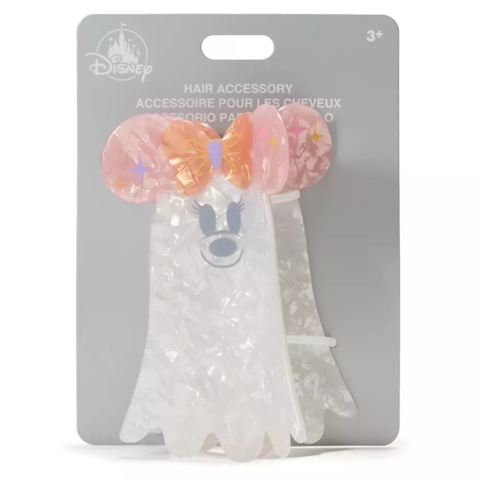 Disney Parks 2026 Halloween Minnie Cutie Ghost Hair Clip Pastel Pink NEW