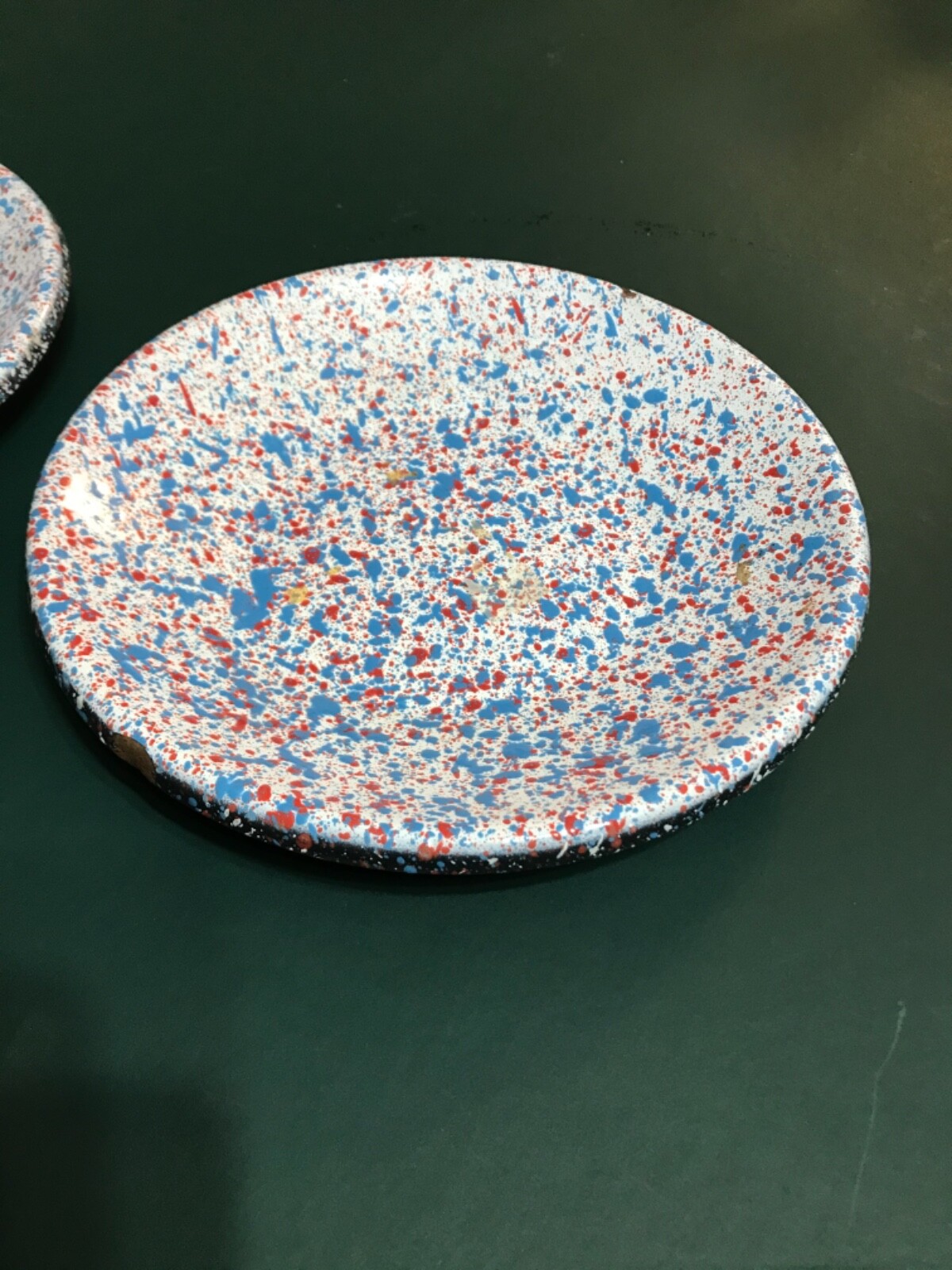 RARE END OF DAY CONFETTI MULT-COLOR Graniteware Enamelware  VINTAGE UNIQUE