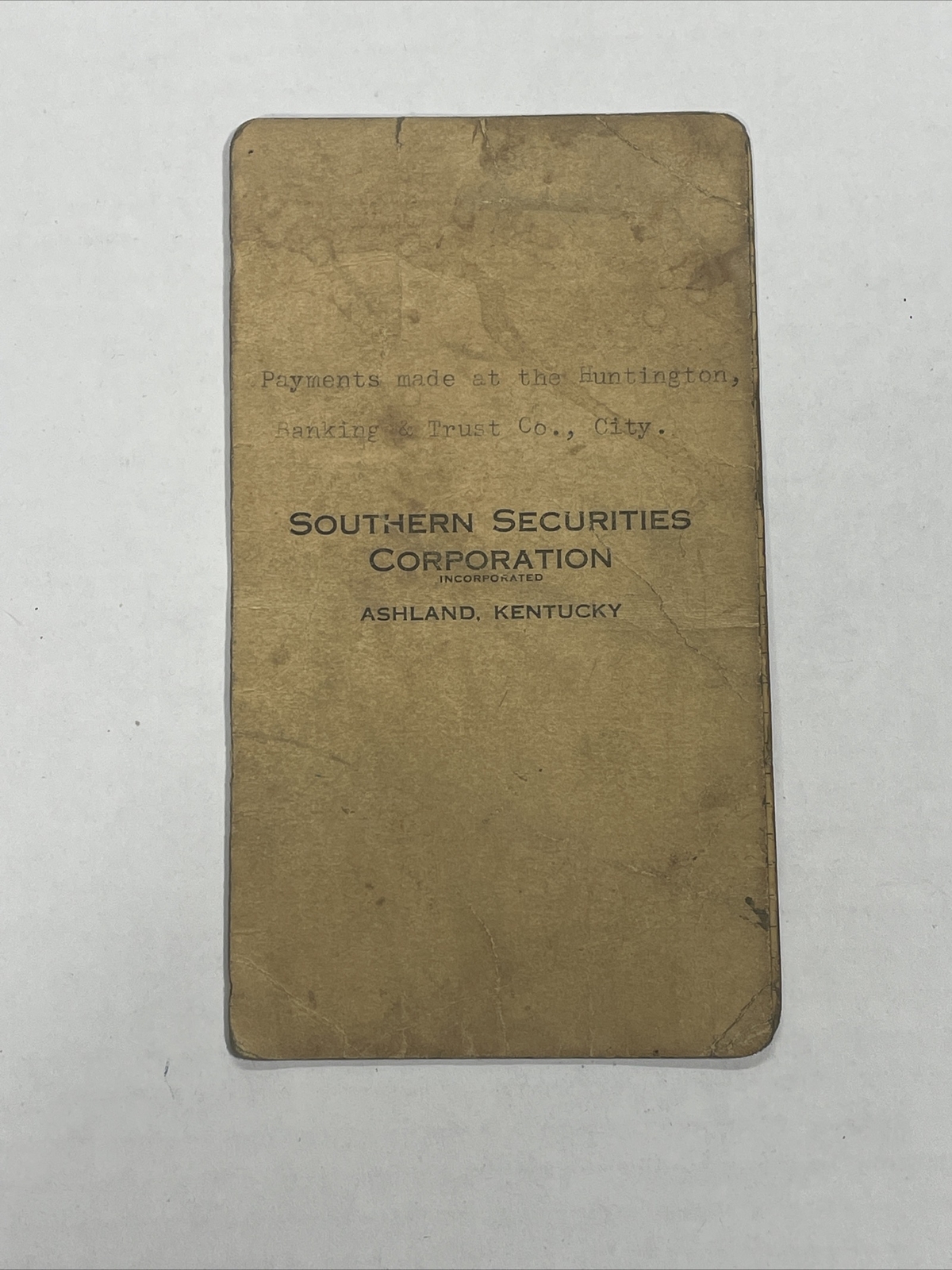 Vintage Antique Mortgage Payment Record 1926 - 1929 Ashland, Kentucky