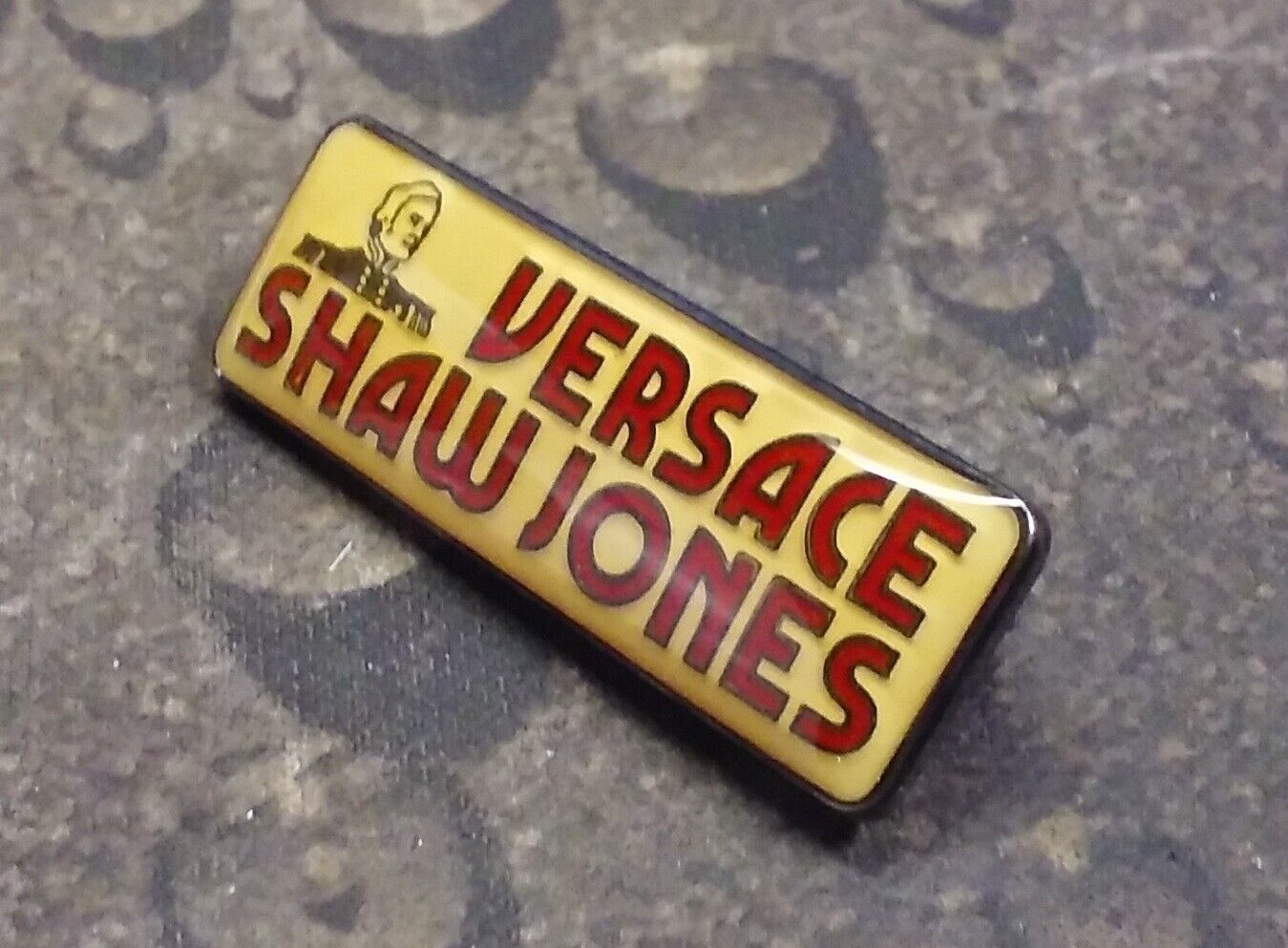 Versace Shaw Jones vintage pin badge Precision Badges Sydney NSW Australia  