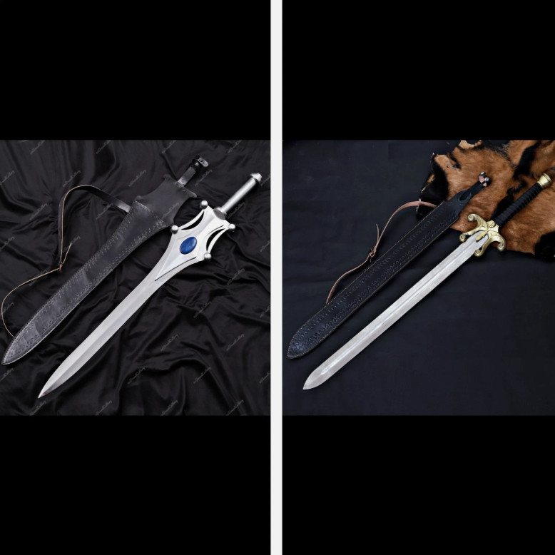 Handmade He-Man Sword Replica 1987 & She ra Sword Set With Sheaths