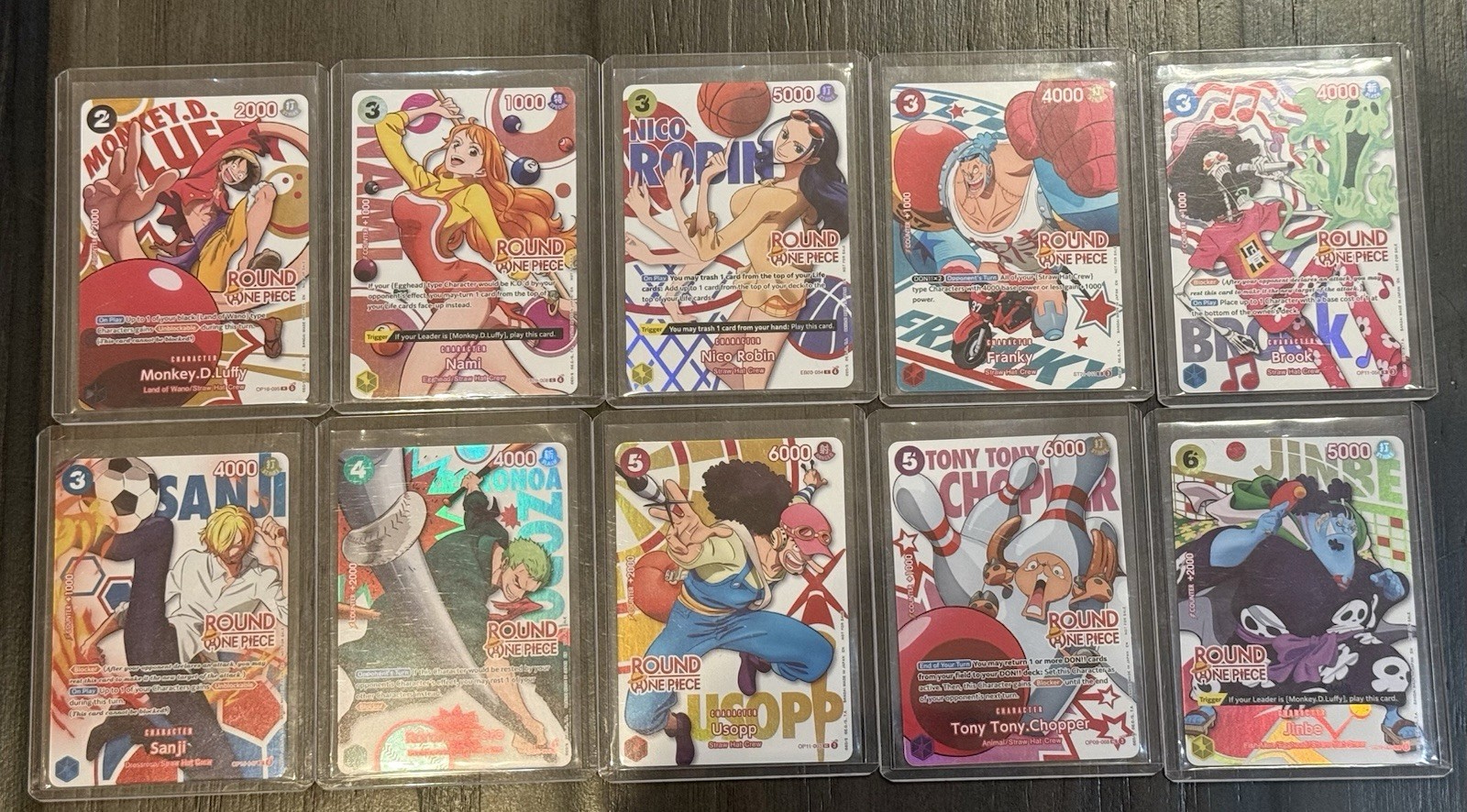 One Piece x Round 1 Promo Trading Cards English COMPLETE SET of 10