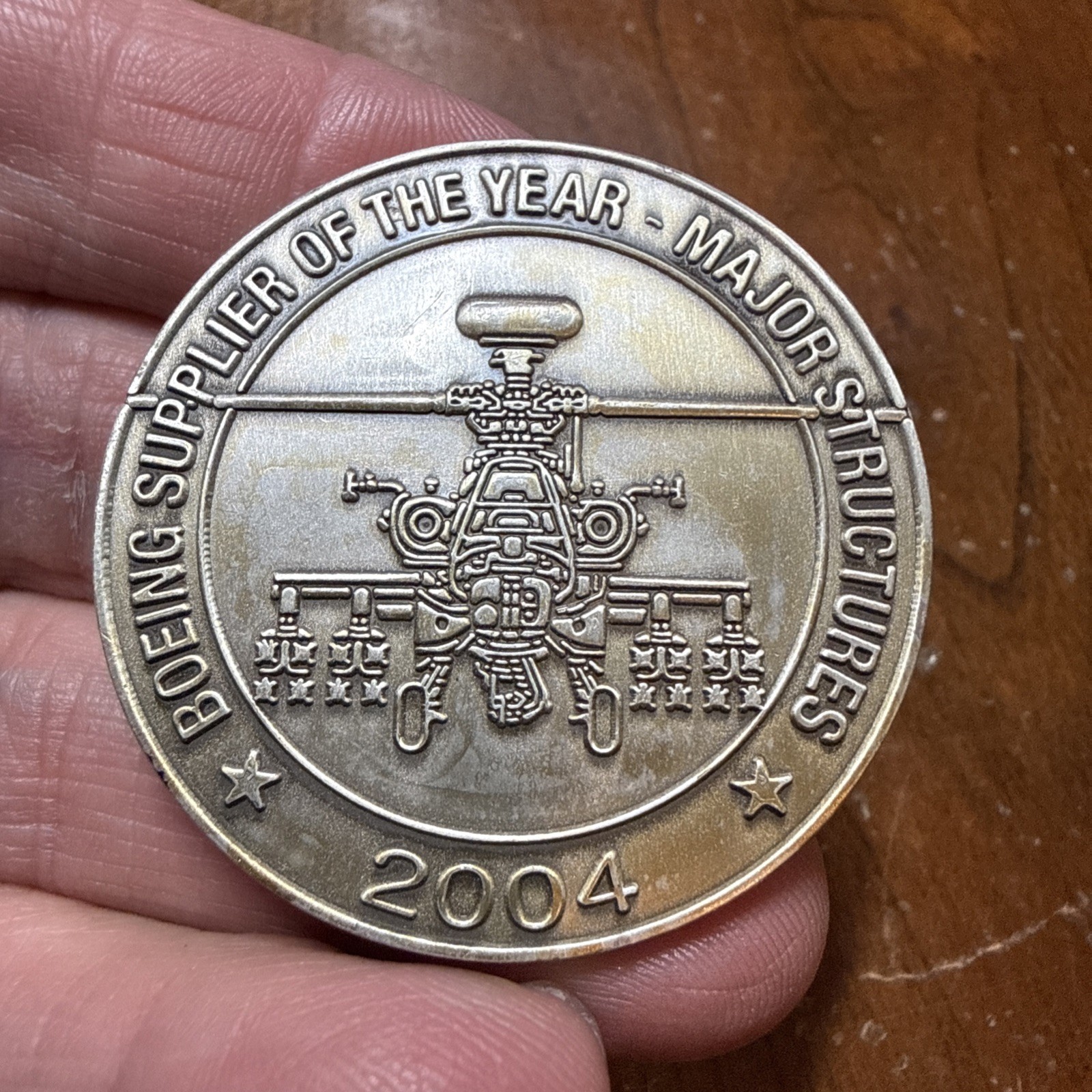 Rare 2004 Boeing Supplier Of The Year Apache Helicopter Netherlands Coin