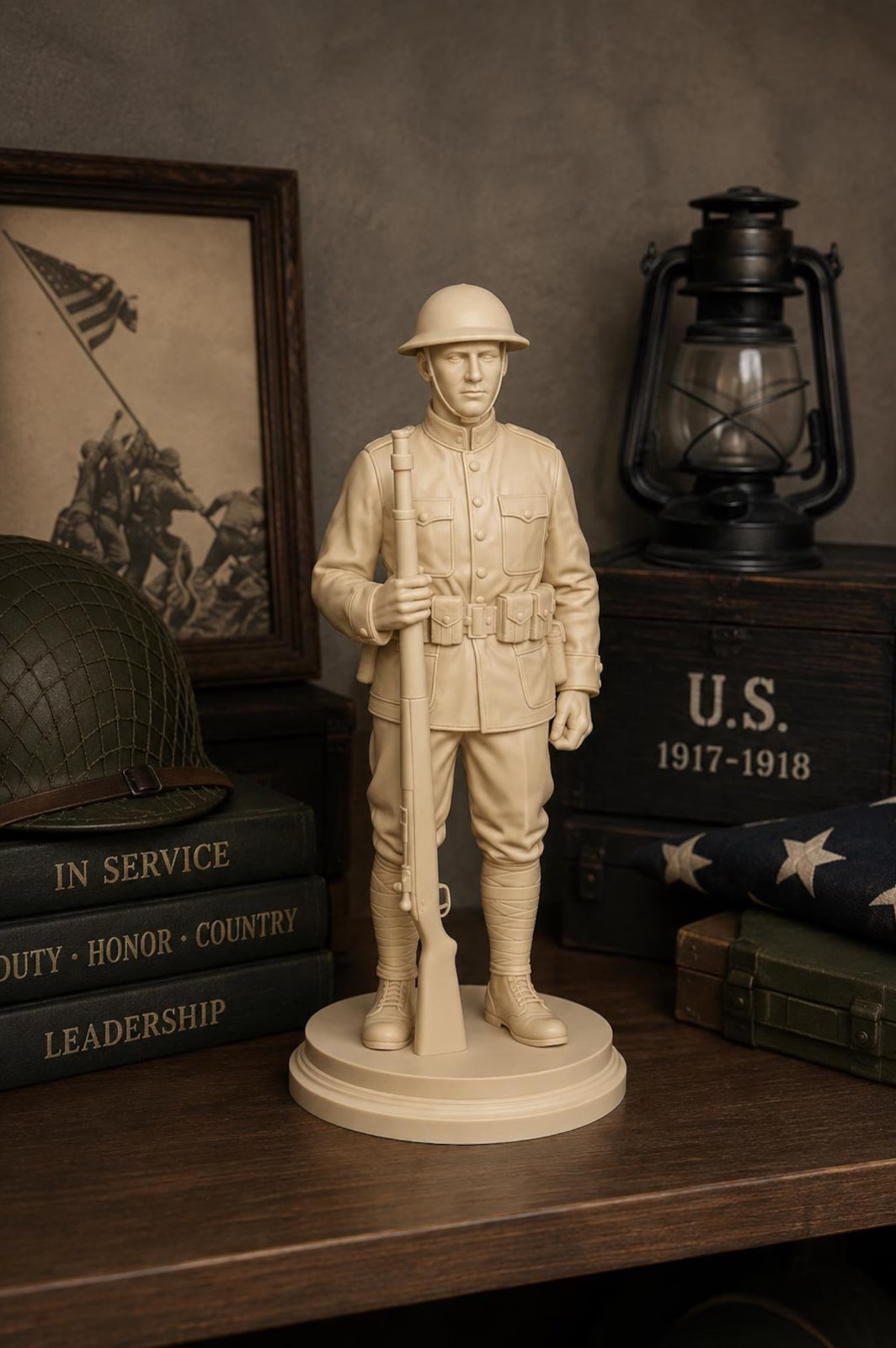 WWI American Soldier Statue, Doughboy Sculpture