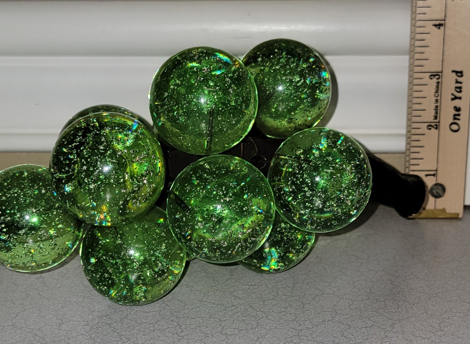 Vintage Large Green Lucite Grape Cluster 1960 MCM Decorative Decor Driftwood