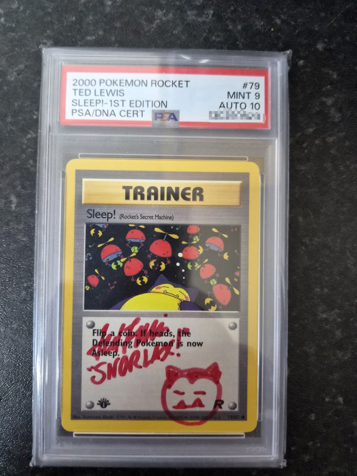 Pokemon Team Rocket Sleep 1st Edition PSA 9 Ted Lewis Auto PSA 10