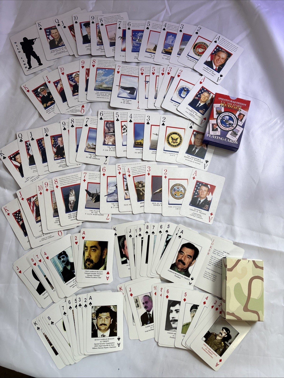 2 Decks Iraq's Most Wanted & Operation Iraqi Freedom Heroes of War Playing Cards