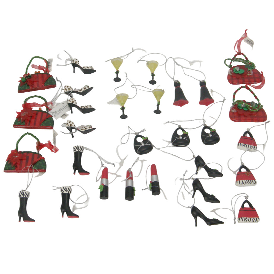 Ganz Diva Glamorous Girl Lot of 30 Small Miniature Christmas Tree Ornaments NWT