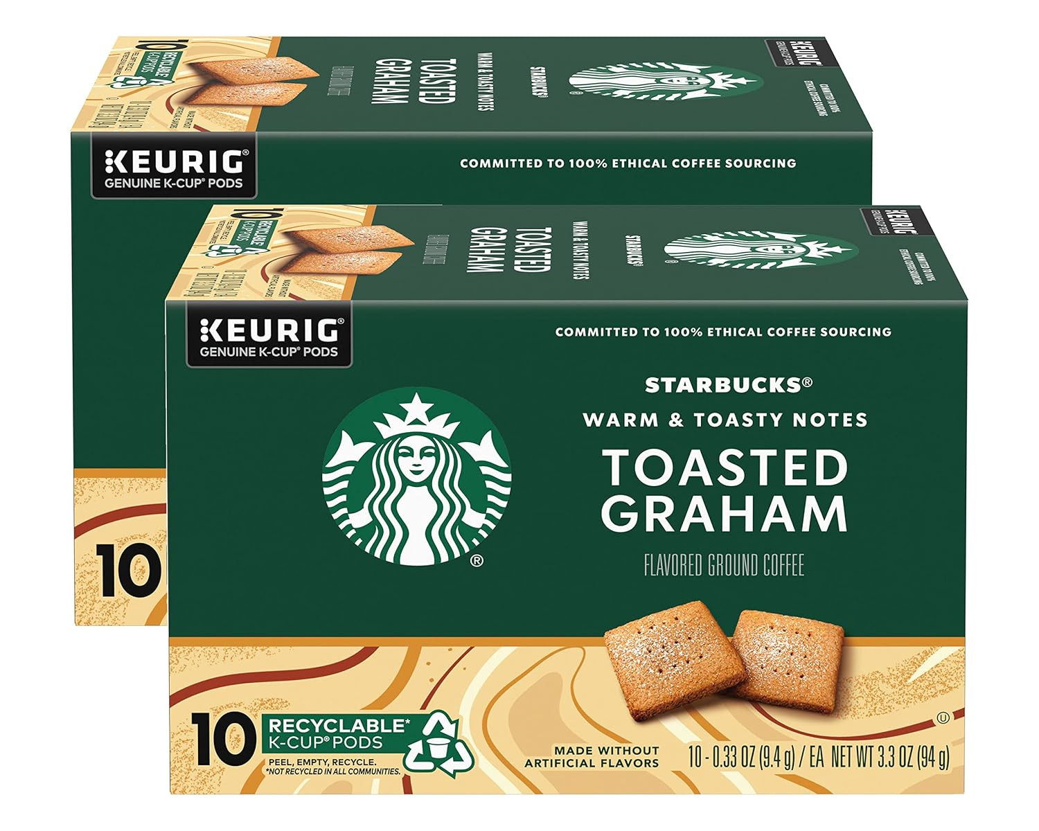 Starbucks Coffee Company Flavored Ground Coffee K-Cup Pods, Toasted Graham, Sign