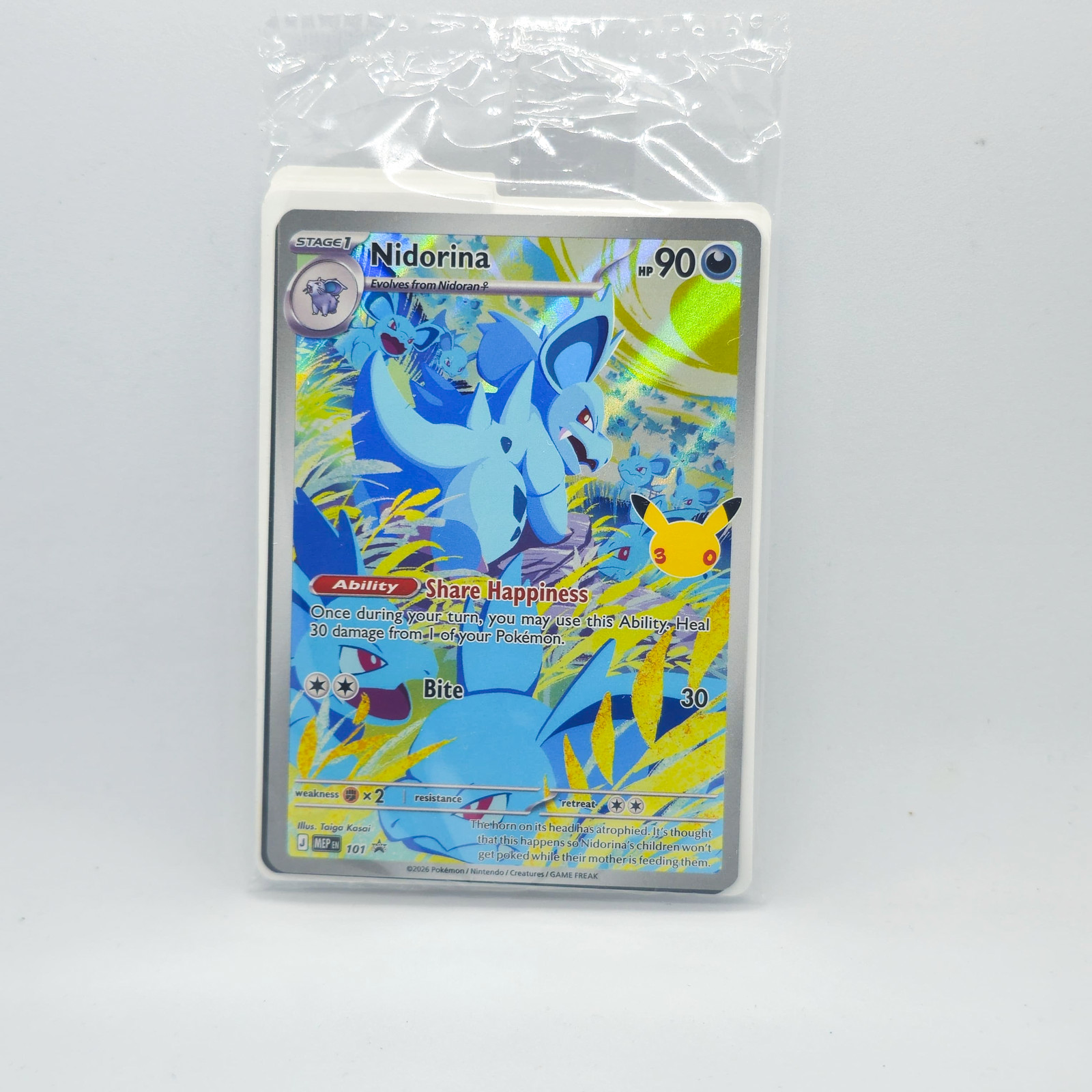 Nidorina 101 MEP - Pokemon 30th Anniversary- Sealed Nidorina 101 MEP - Pokemon 30th Anniversary- Sealed