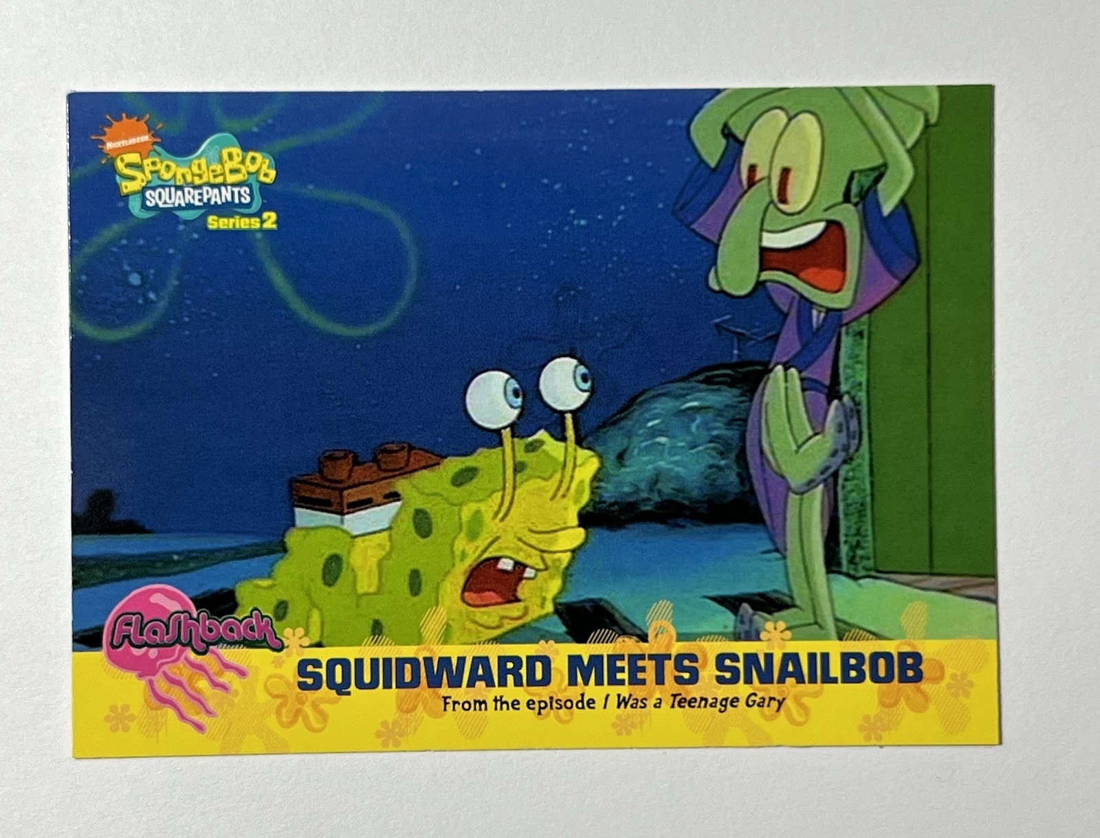 2009 Topps SpongeBob SquarePants Flashblack #29 Squidward Meets Snailbob S2