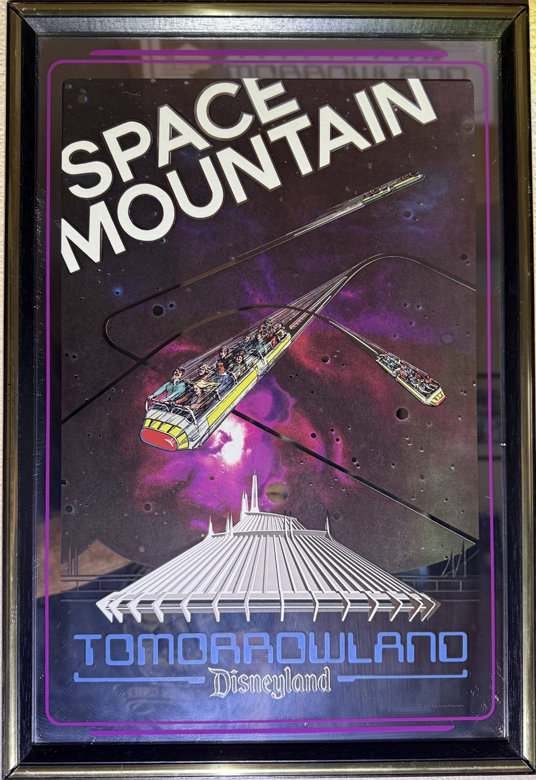Disneyland Space Mountain mirror poster - 1975 Walt Disney Productions