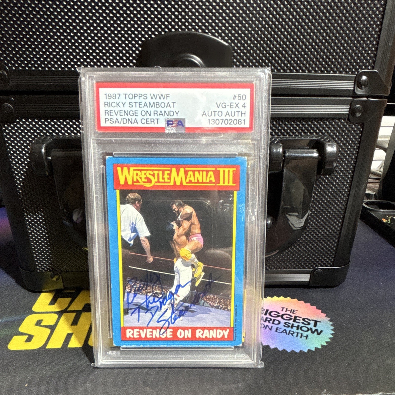 1987 Topps WWF WWE WrestleMania #50 Ricky Steamboat PSA Auto \