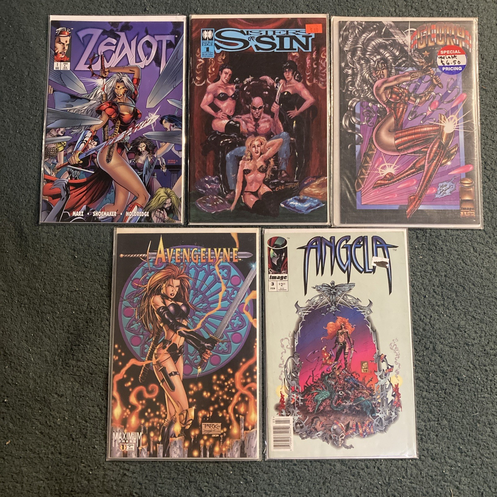 Lot Of 5 Zealot, Sisters Of Sin, Glory, Avengelyne, Angela Comics - Mixed Sets