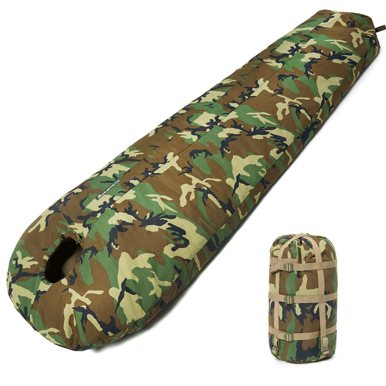 MT Military Modular Rifleman GM Sleeping Bag 2.0 with Bivy Cover, Woodland