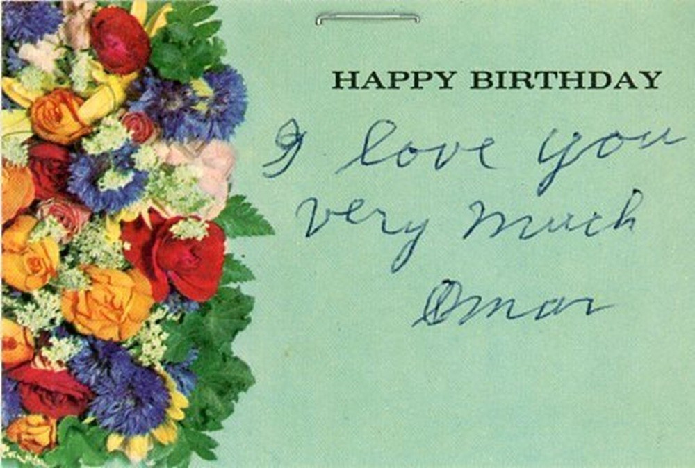 Omar Bradley- Signed Card to his Wife w/Pressed Rose