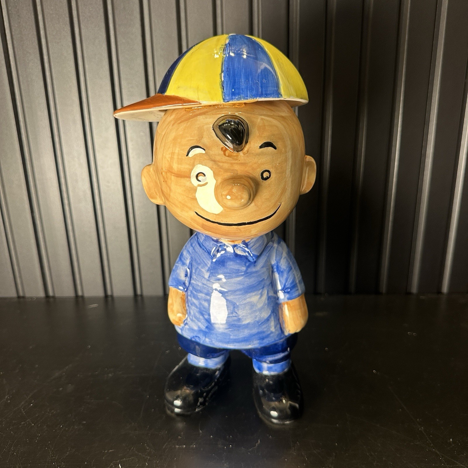 Vintage Peanuts Charlie Brown 10” Ceramic Figurine Handpainted