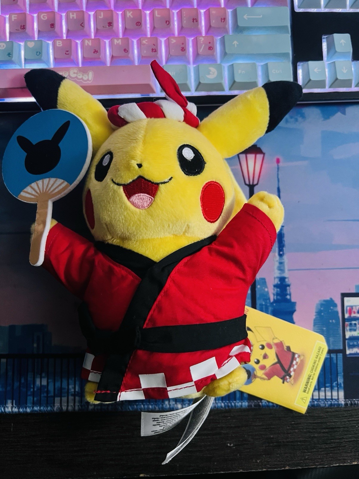 Pokémon Center Monthly Pikachu July 2015 Plush Toy Summer Festival RARE HTF Doll
