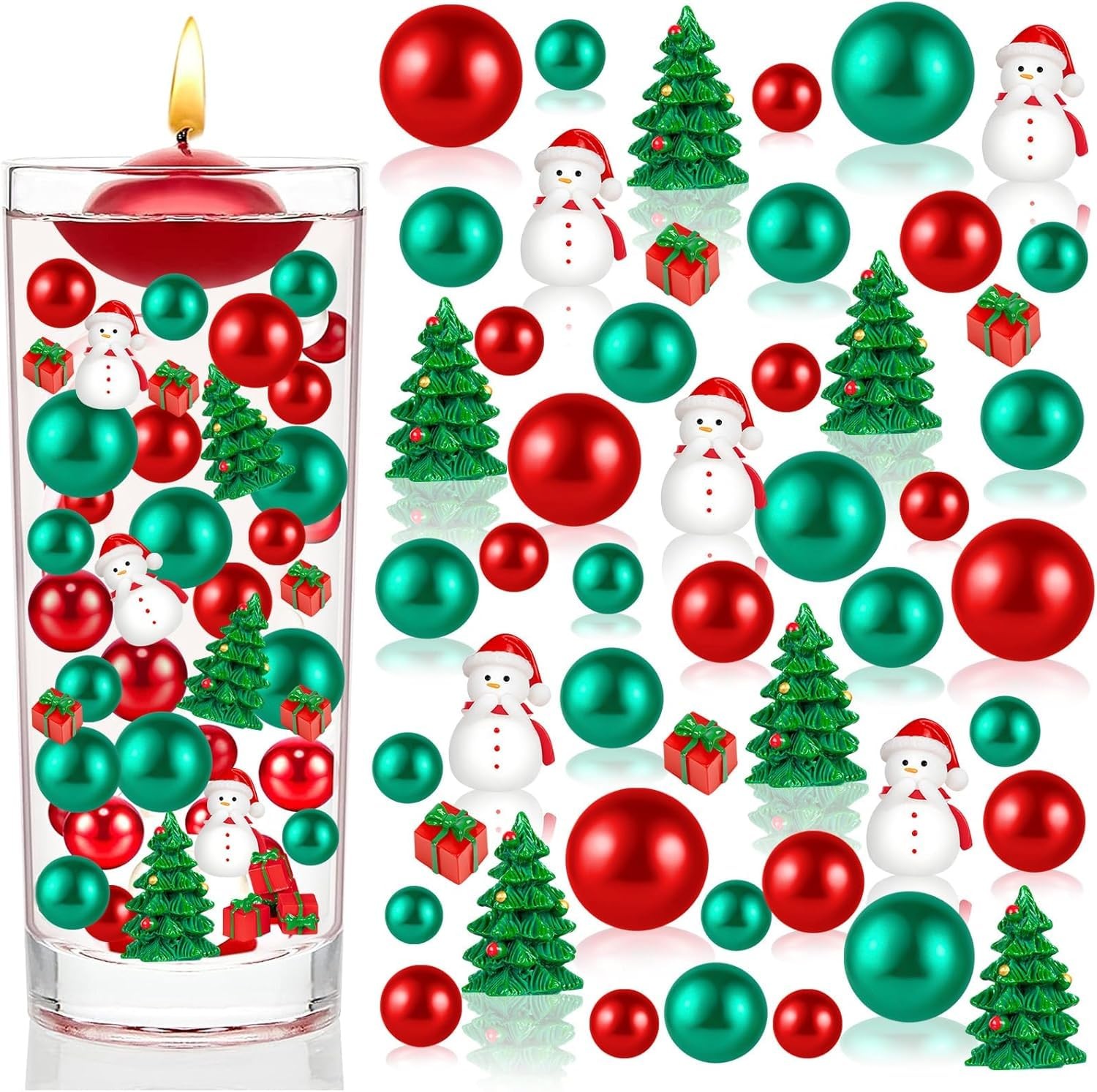 120Pcs Christmas Vase Filler, Floating Beads for Vases Fillers Decor