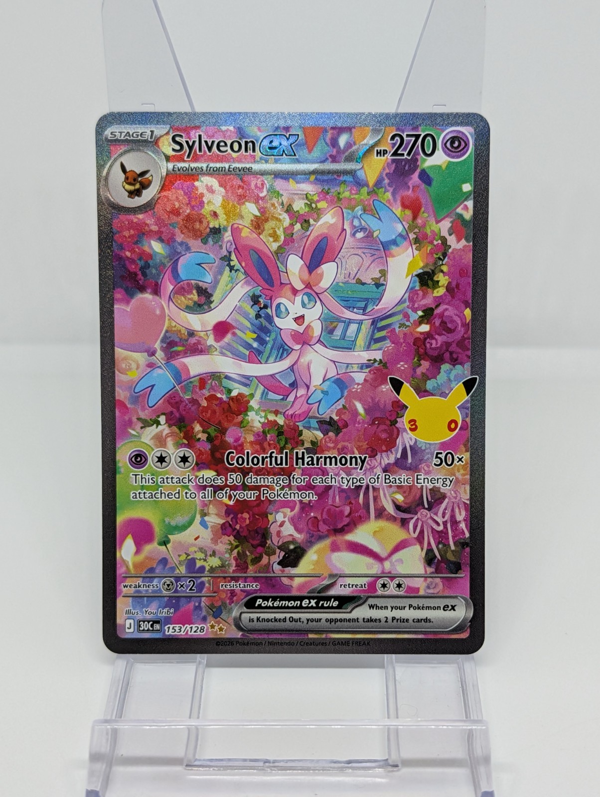 Pokémon Sylveon EX #153 30th celebration NM Ships Fast & Secure