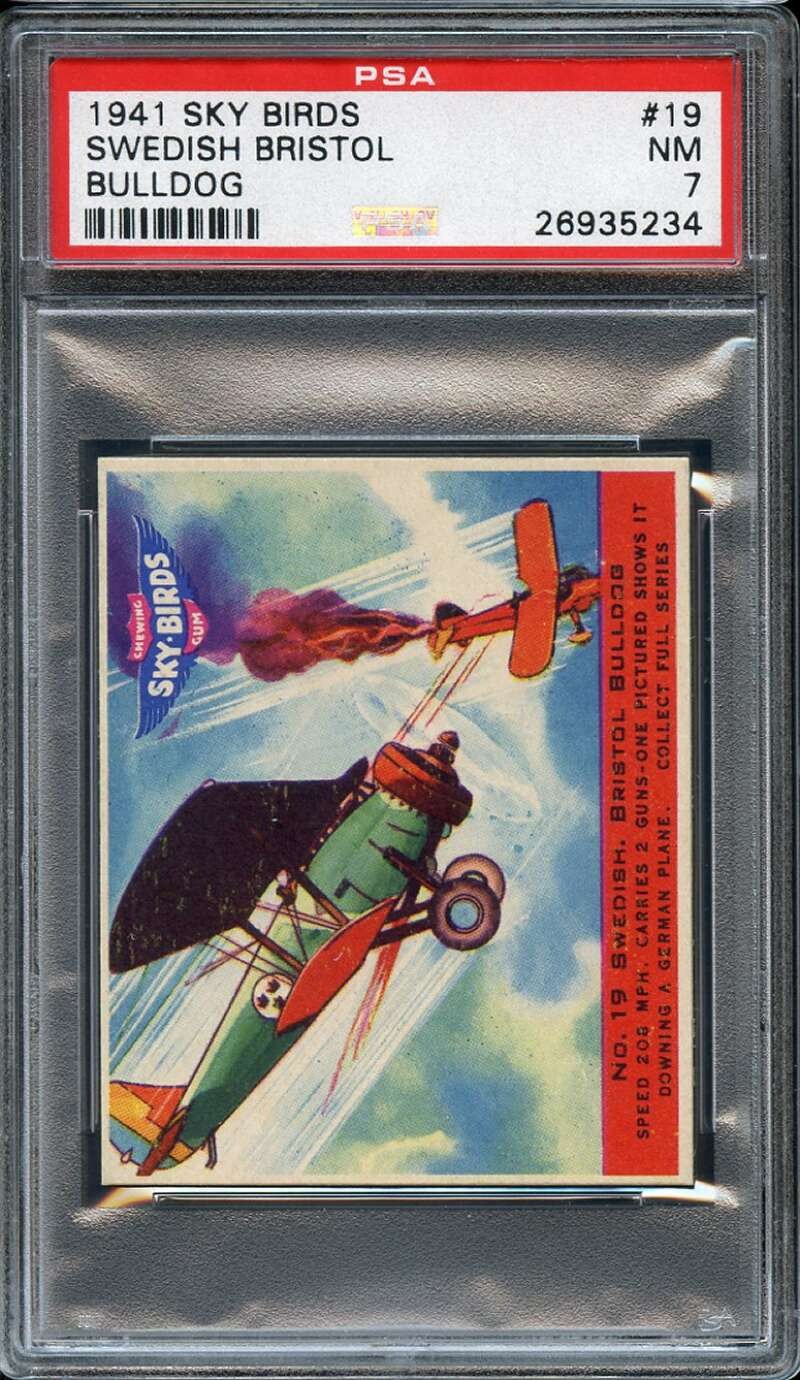 1941 GOUDEY SKY BIRD R137 #19 SWEDISH BRISTOL BULLDOG PSA 7  *DS9048