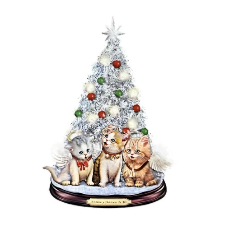 Bradford Exchange Table Christmas Tree:A Meowy Christmas to All Singing Cats New