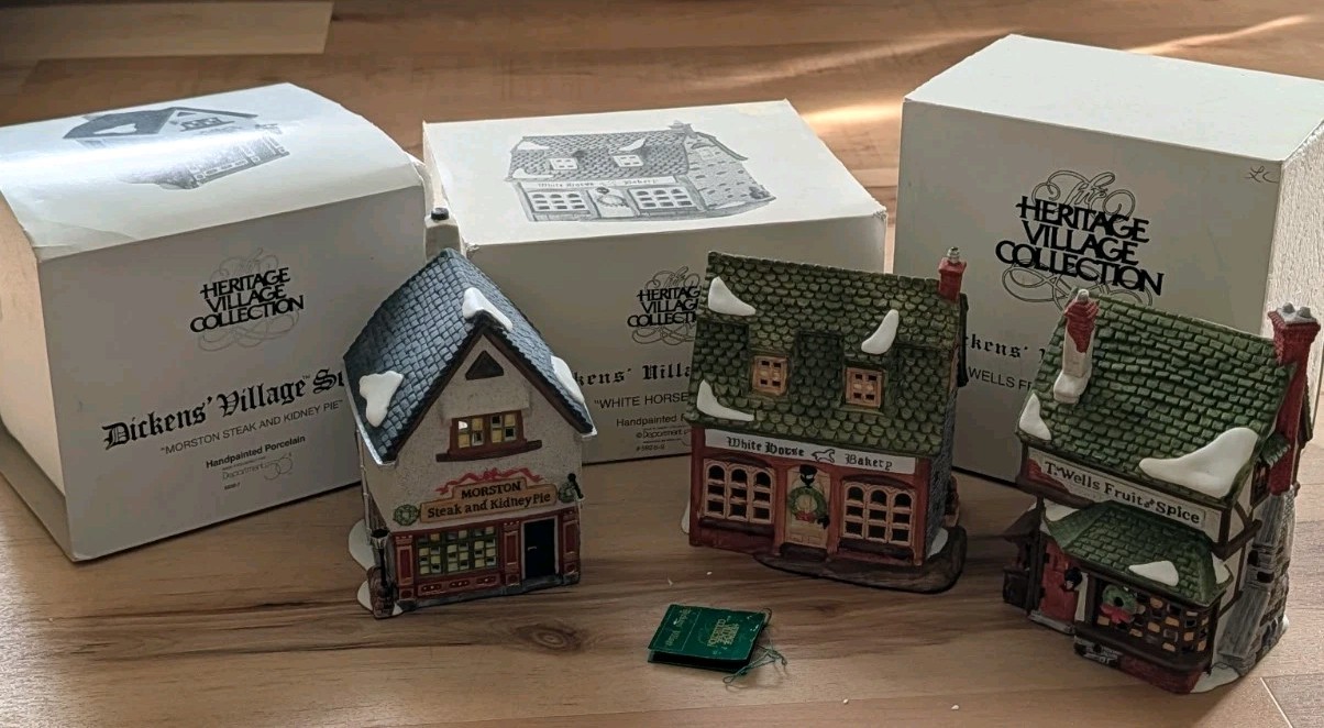 VTG Dept 56 Heritage Dickens Christmas Village Set Of 3 Villages