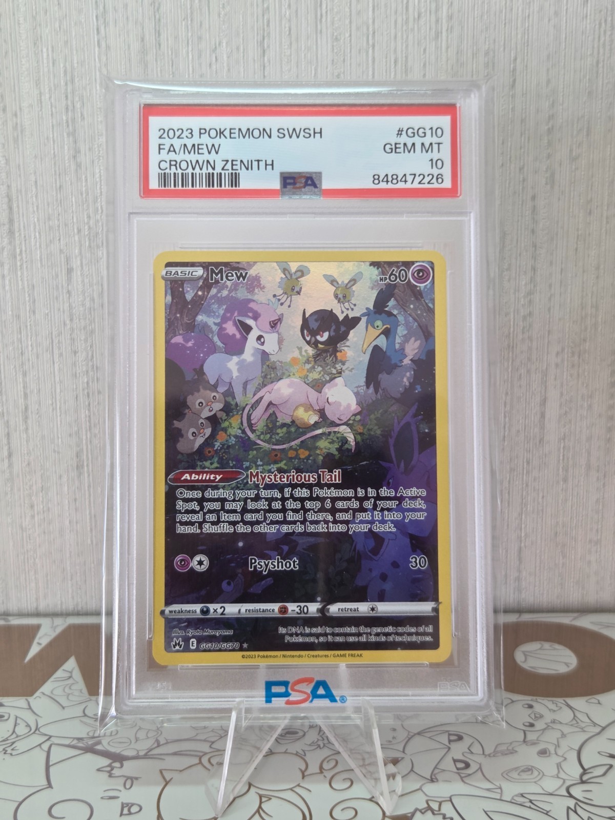Pokemon Mew GG10/GG70 Crown Zenith Galarian Gallery PSA 10 Full Art Foil