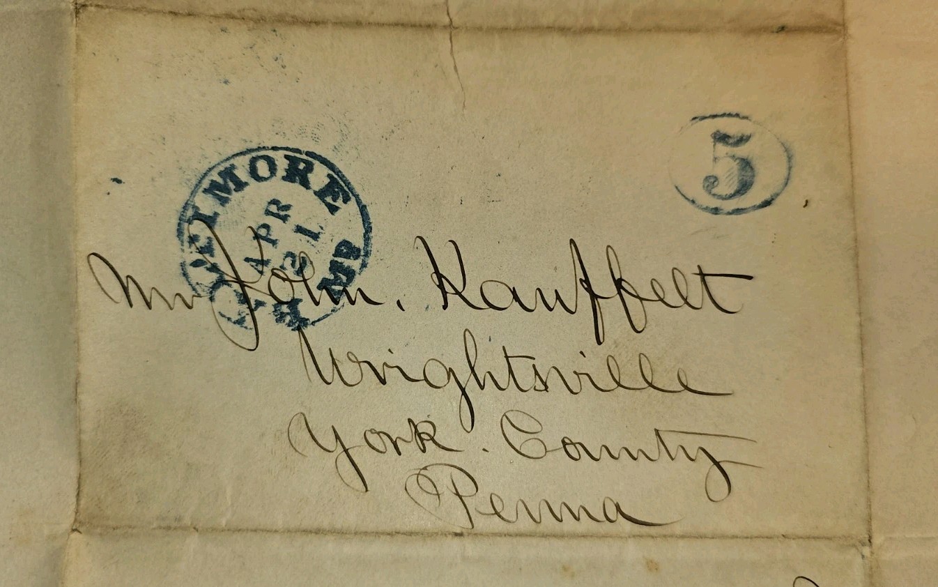 1847 Baltimore Leather Market Letter Poland Jenkins & Co PA Tanner John Kauffelt