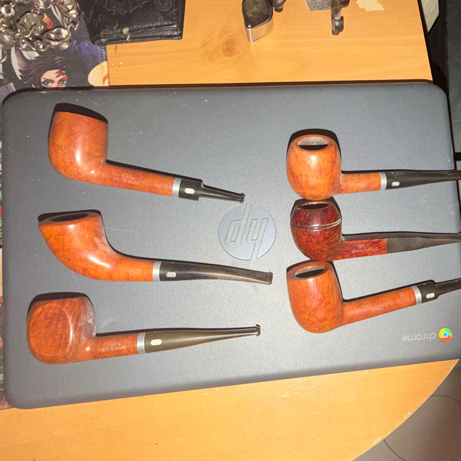 Vintage lot of 6 weler tobacco pipes
