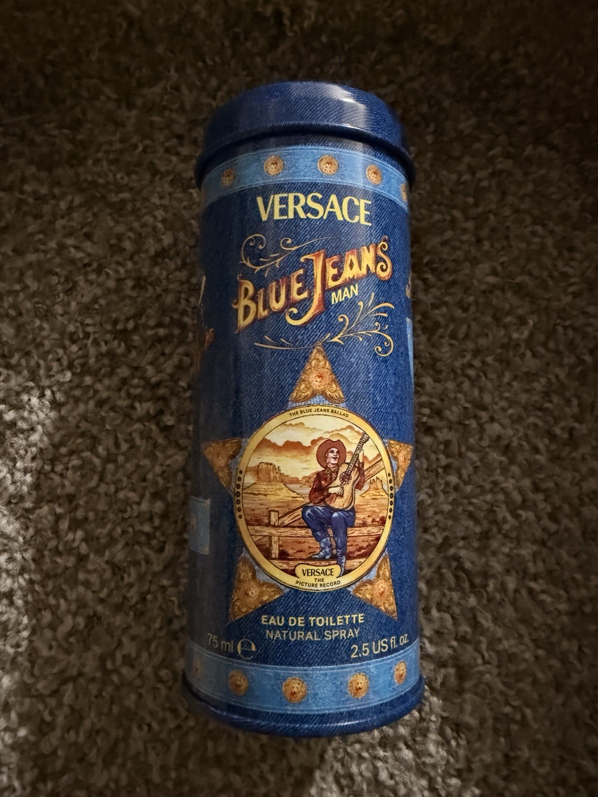 Versace Blue Jeans Man Eau De Toilette Tin 75ml 2.5 US fl oz