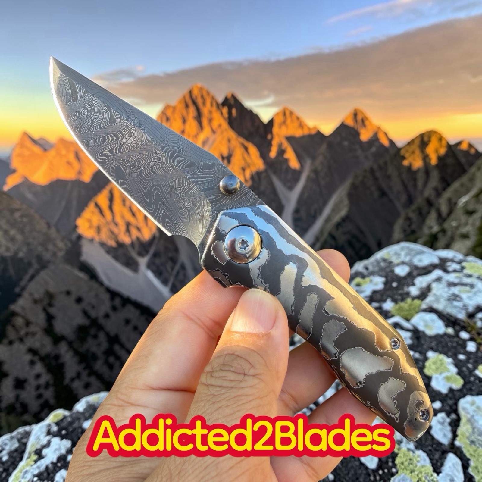 Daniel Koert Custom Knife Mini Sabot Damascus Blade Rare Zir Accents USA