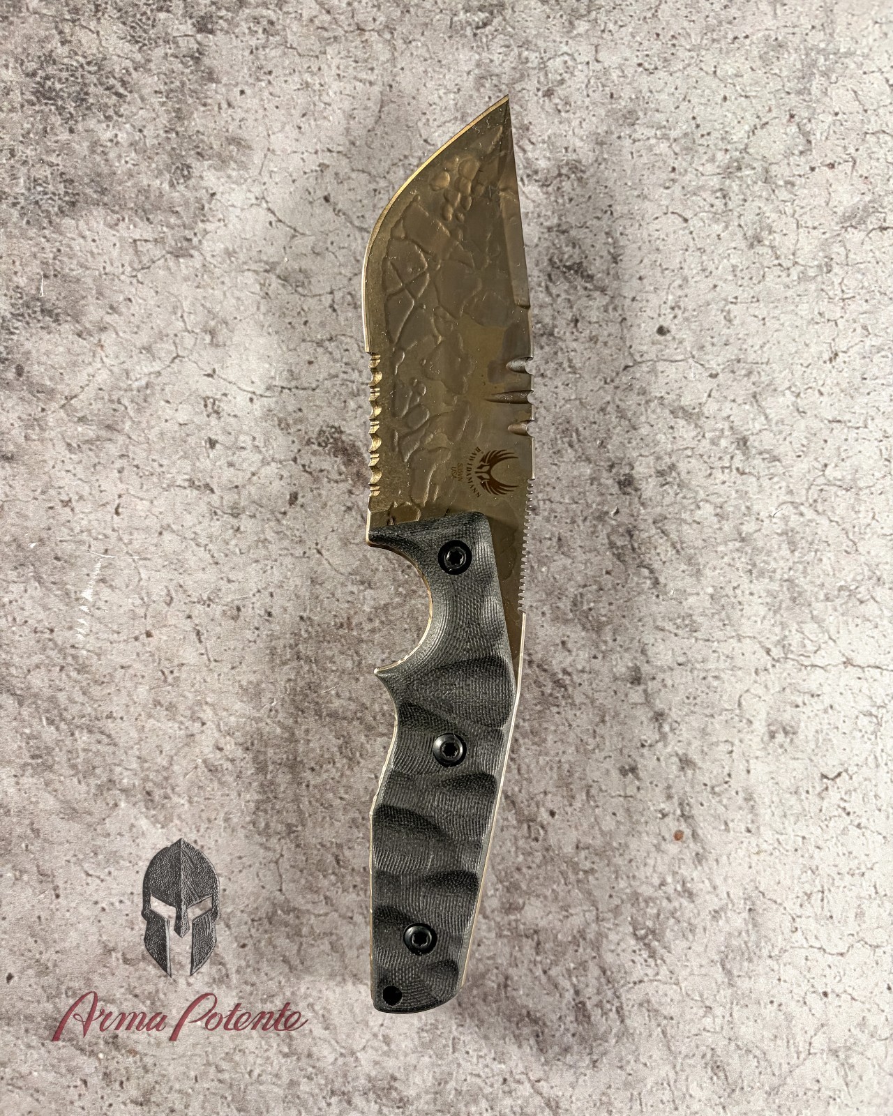 NEW Bawidamann Serrated Skuld Acid Etched Bronze Pearl Patina CPM S35VN G10