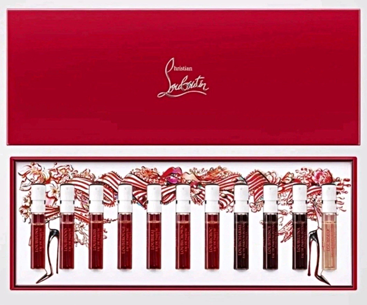 Christian Louboutin Loubifumes Perfume Sample Set Mini Vial Sprays w/ Red Box