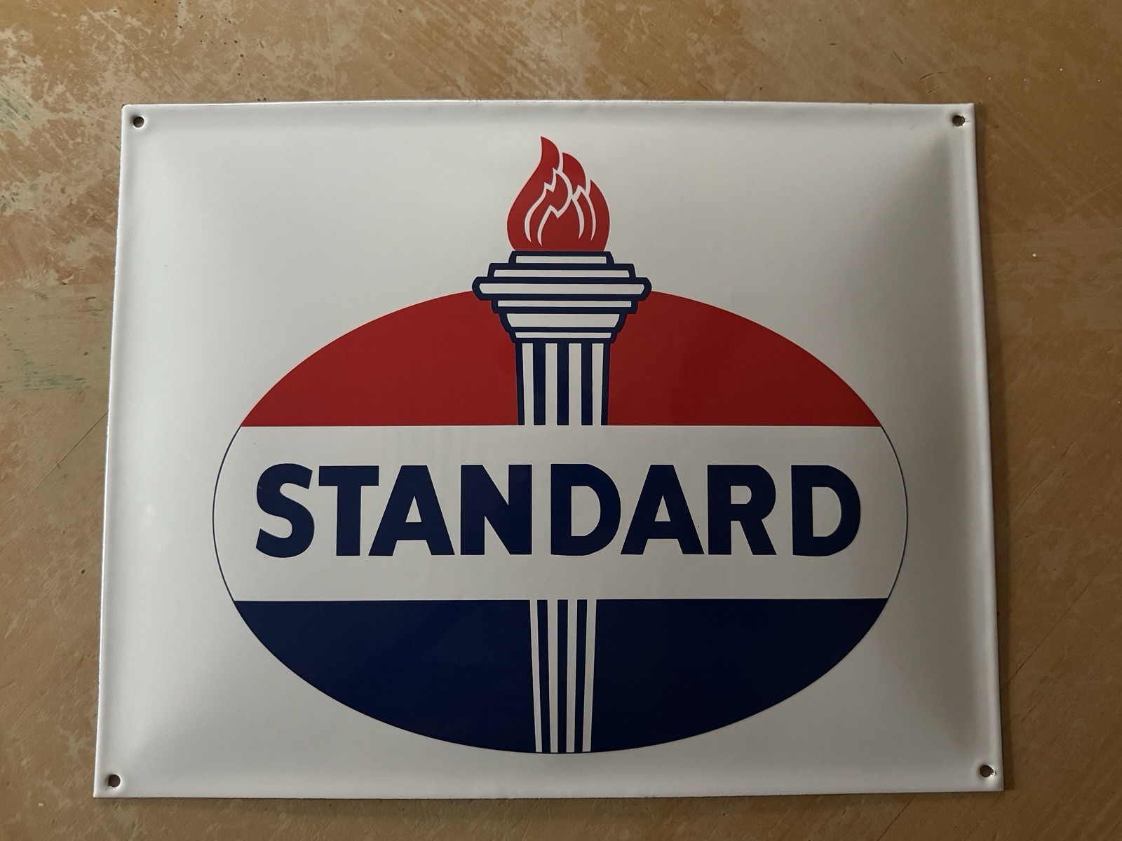 STANDARD GASOLINE Porcelain Gas Station Domed Sign 13