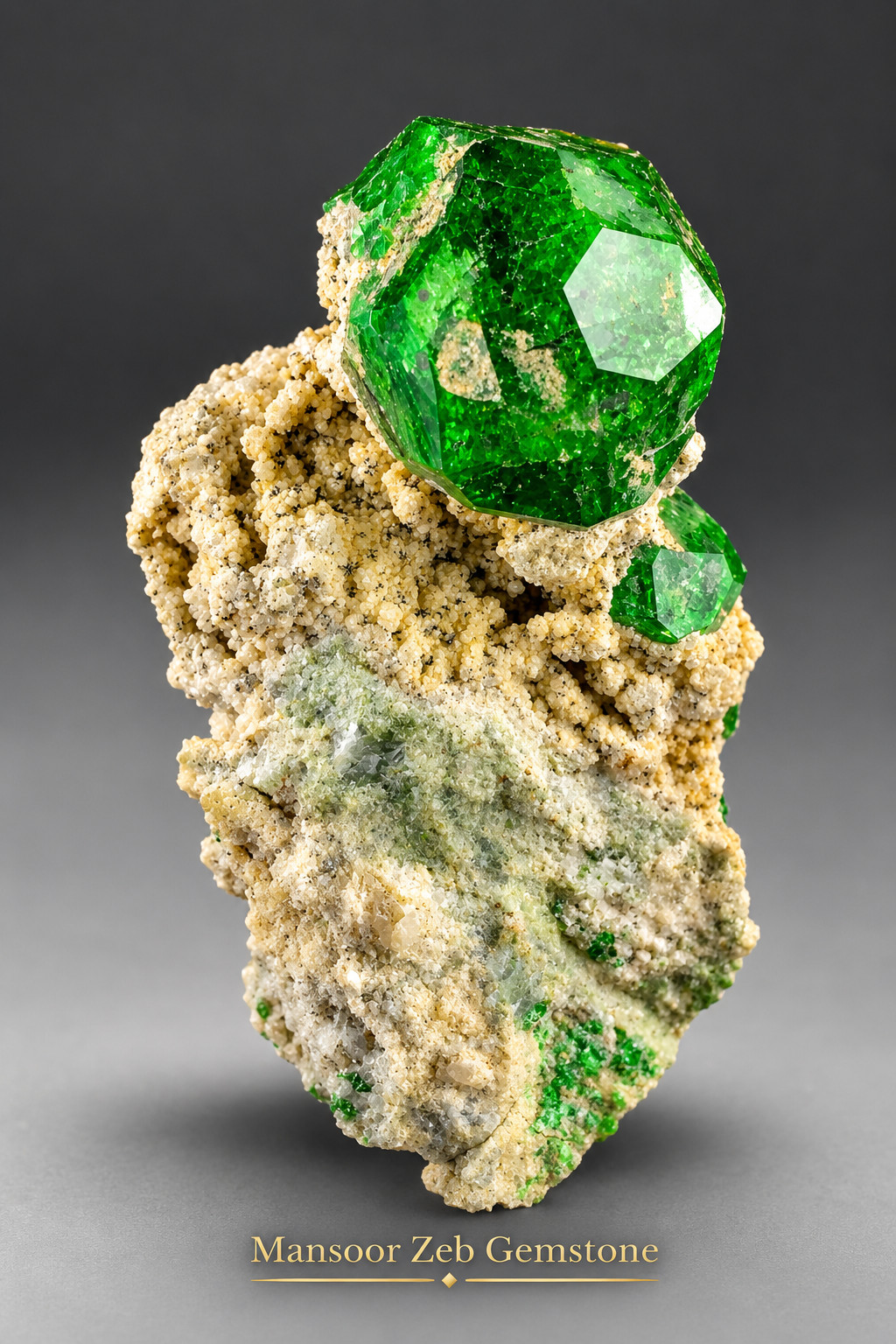 24 Gram Aesthetic Demantoid Green Garnet Crystal On Matrix From Pakistan.