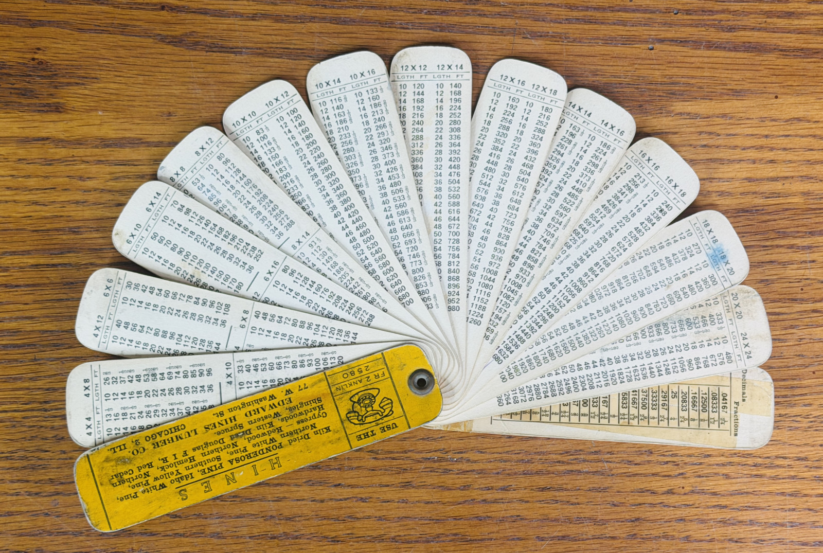 VTG EDWARD HINES LUMBER CO BOARD FOOD CALCULATOR 1950s ADVERTISING FAN Chicago